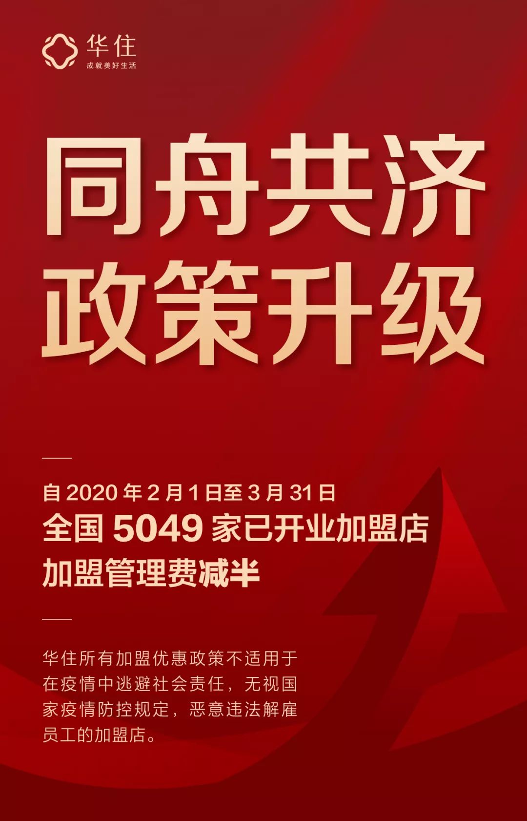 华住集团：对全国逾5000家加盟店减半收取两个月加盟费