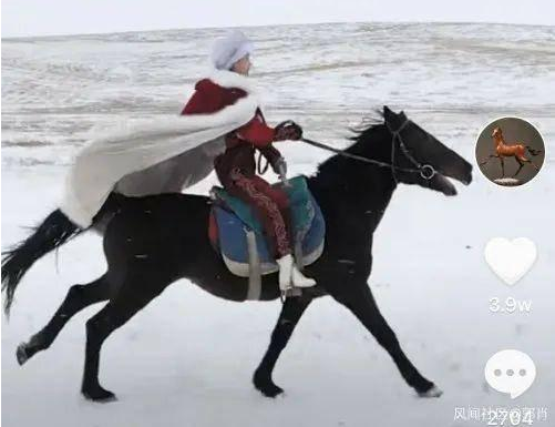 美女副县长雪地策马奔腾宣传旅游，旅游团已排到元旦